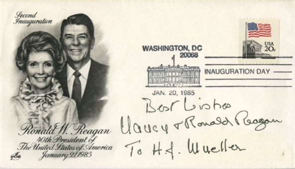 Ronald Reagan and Nancy Reagan Autographed 2nd Inauguration First Day Cover